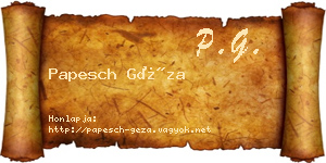 Papesch Géza névjegykártya